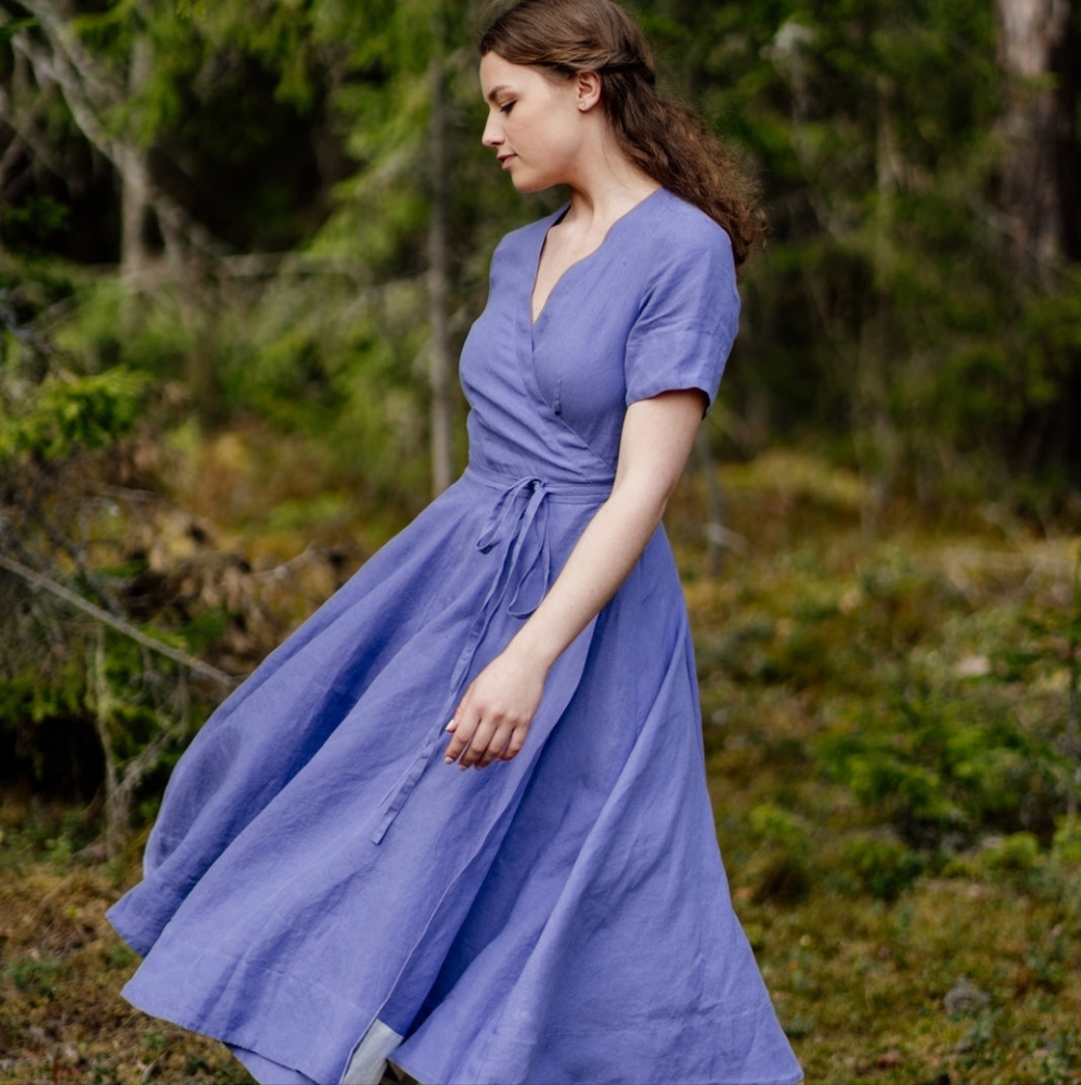 Son de Flor Hemp Wrap Dress in Very Peri